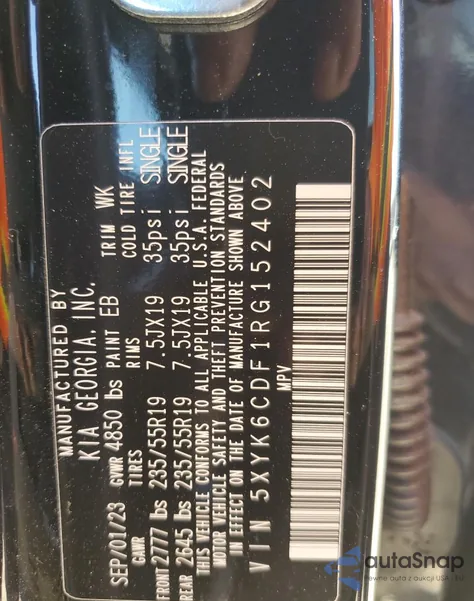 2024 Kia Sportage X Line из США, поврежденный, VIN 5XYK6CDF1RG152402